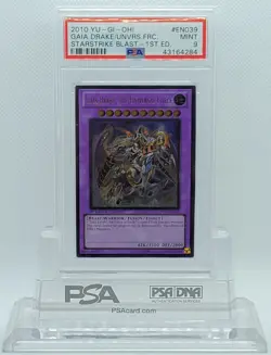 YUGIOH 1ST STBL-EN039 GAIA DRAKE UNIVERSAL FORCE ULTIMATE PSA 9 MINT #43164284 - Image 3