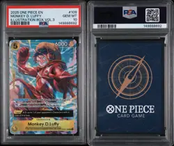 2025 ONE PIECE PROMOS ILLUSTRATION BOX VOL.3 #109 MONKEY D. LUFFY PSA 10 - Image 3