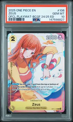 2025 ONE PIECE PROMOS #106 ZEUS PSA 10 - Image 1
