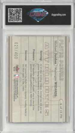 2002-03 Fleer Platinum MICHAEL JORDAN Inside the Playbook /400💎 DSG 10 Gem Mint - Image 2
