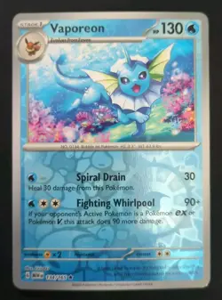Vaporeon Rare SV: Scarlet & Violet 151 134/165 NM Pokemon Card Reverse Holo - Image 1