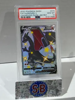 Pokemon Charizard V Card 079/073 Shiny Secret Rare Champions Path PSA 10 GEM - Image 1