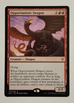 MTG Opportunistic Dragon - Throne of Eldraine Regular - NM Magic The Gathering - Image 1