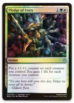 Pledge of Unity #210 (Foil) (NM) War of the Spark WAR Magic MTG - Image 1