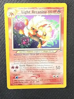 Pokemon TCG Light Arcanine Neo Destiny Holo Card 12/105 - Image 1