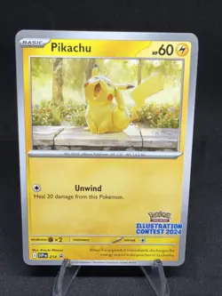 Pikachu #214 Pokemon TCG Scarlet & Violet Black Star Promo Illustration Contest - Image 1