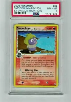 2006 Vintage Pokemon Smoochum Reverse Foil Ex Dragon Frontiers 64/101 PSA 8 - Image 1