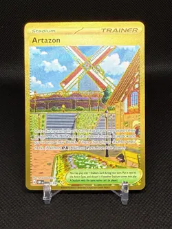 Pokemon Artazon Gold Secret Rare Trainer Stadium Holo Obsidian Flames 229/197 - Image 1