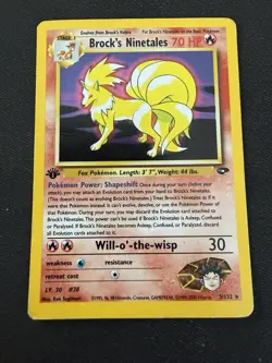 Brock's Ninetales 1st Edition Gym Challenge Holo 3/132 Pokemon HP - Image 1
