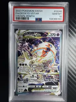 2023 POKEMON SWORD & SHIELD CROWN ZENITH #GG46 FULL ART/DEOXYS VSTAR PSA 10 - Image 1