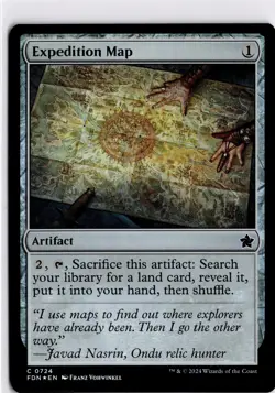 MTG Foundations FOIL Expedition Map C 724 NM Pack Fresh ActualScan of Card - Image 1