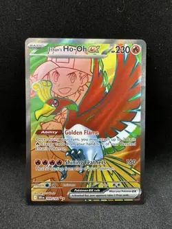 Pokemon TCG Ethan's Ho-Oh EX Ultra Rare Full Art Destined Rivals 209/182 - Image 1
