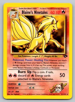 Blaine's Ninetales - Gym Challenge - Rare - 21/132 - Pokemon - NM - Image 2