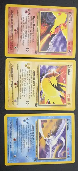 Pokemon Black Star Promo Moltres Zapdos Articuno VLP Vintage Legendary Birds Set - Image 2