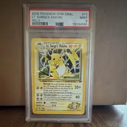 Pokemon TCG Lt. Surge's Raichu 11/132 Gym Challenge Holo Rare PSA 9 2000 - Image 1