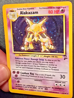 Alakazam - 1/130 Base Set 2 Holo Rare SWIRL Pokemon - LP - Image 4