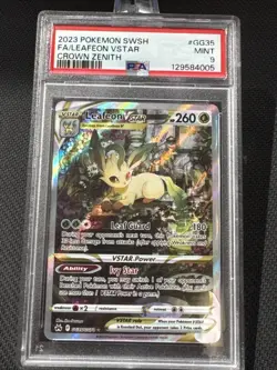 Leafeon VSTAR GG35/GG70 Holo Pokemon Crown Zenith Galarian Gallery Mint PSA 9 - Image 1