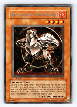 Yugioh Horus The Black Flame Dragon LV4 SOD-EN006 1st Rare - NM 💎 - Image 1
