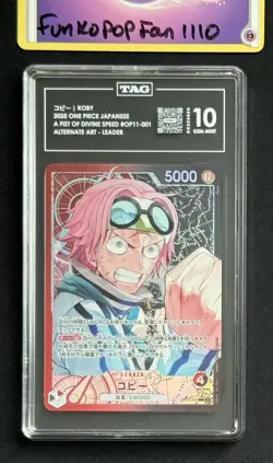 TAG 10 Gem Mint Koby Leader Alternate Art OP11-001 ONE PIECE Card Japanese - Image 1