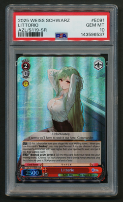 Littorio AZL/S119-E091S SR Super Rare Weiss Schwarz Azur Lane English PSA 10 - Image 1