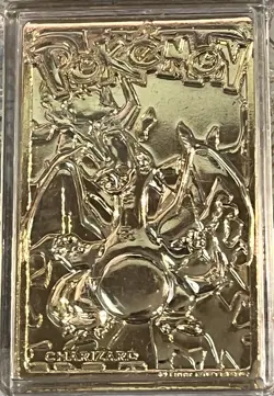 Pokemon 1999 Burger King 23K Gold Plated CHARIZARD #06 Card 2.75" x 1.75" w/ BOX - Image 3