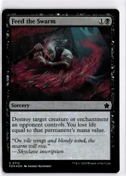 MTG Foundations FOIL Feed the Swarm C 712 NM Pack Fresh ActualScan of Card - Image 1