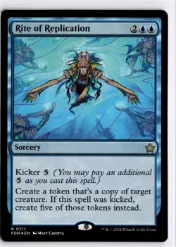 MTG Foundations FOIL Rite of Replication R 711 NM Pack Fresh ActualScan of Card - Image 1