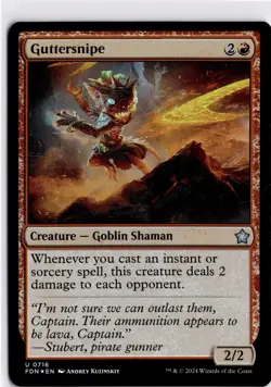 MTG Foundations FOIL Guttersnipe U 716 NM Pack Fresh ActualScan of Card - Image 1