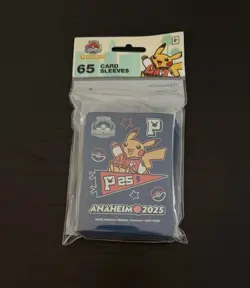Pokemon World Championships 2025 Anaheim Exclusive Varsity Pikachu Card Sleeves - Image 1