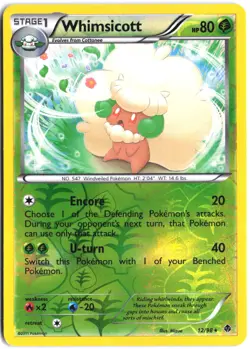 Whimsicott 12/98 Rare Emerging Powers Pokemon Reverse Holo - Image 1