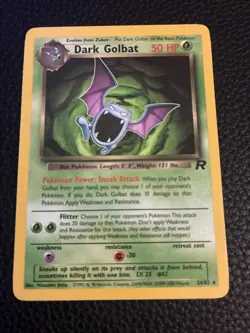 Vintage Pokemon Team Rocket Dark Golbat 24/82 Non-holo Rare WotC 2000 LP - Image 1