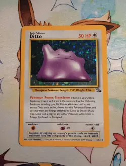 Pokemon TCG Ditto Fossil, Holo Unlimited Rare Card 3/62 - Image 1