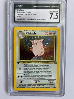 Clefable 1/64 Jungle 1ST Edition Holo CGC 7.5 Pokemon - Image 1