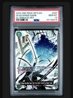 2025 ONE PIECE OP 12 EN DEAD MAN'S GAME ALTERNATE ART PSA 10 GEM MINT - Image 1