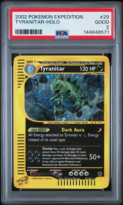 PSA 2 Tyranitar 29/165 2002 Expedition Holo Rare Pokemon Card - Image 1