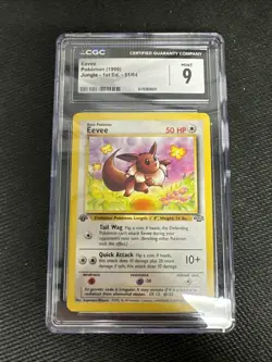 CGC 9 MINT Eevee 1999 Jungle 1st Edition 51/64 Pokemon Card - Image 1