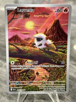 Pokemon TCG Larvesta Card Full Art Black Bolt Illustration Rare Holo 099/086 - Image 1