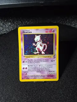 Pokemon TCG Mewtwo Base Set 2 Holo Rare Card 10/130 Vintage WOTC - Image 1