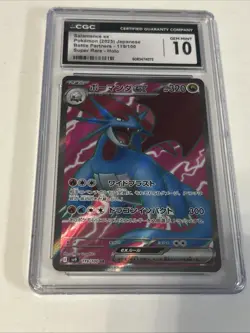 CGC 10 Gem Mint Salamence ex 119/100 SR Battle Partners sv9 Pokemon Card - Image 1