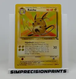 Raichu 29/62 Fossil Non-Holo Unlimited Vintage WOTC Pokemon TCG Card 29/62 - Image 1