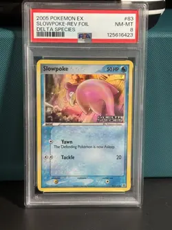PSA 8 MINT Slowpoke EX Delta Species 83/113 Reverse Holo STAMPED Pokemon Card - Image 1