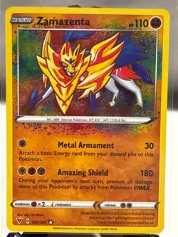 SWSH04: Vivid Voltage #102/185 Zamazenta NM Pokemon Card - Image 1