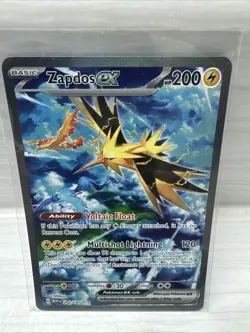 Zapdos EX Full Art 202/165 Scarlet & Violet Paradox Rift Pokemon Card NM/Mint - Image 1