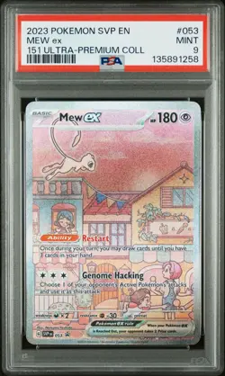 2023 POKEMON SVP EN-SV PROMO 151 ULTRA-PREM COLL #053 MEW EX PSA 9 MINT - Image 1