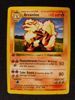 Pokemon TCG First Edition Shadowless Arcanine 23/102 ( Non Holo ) HP - Image 1