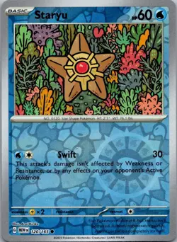Pokemon Scarlet & Violet 151 Staryu Reverse Holo 120/165 - Image 1