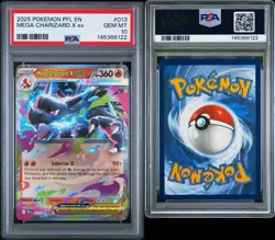 2025 POKEMON PFL EN-PHANTASMAL FLAMES #013 MEGA CHARIZARD X EX PSA 10 ‼ - Image 3