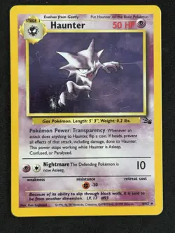 Pokemon TCG Haunter Fossil 6/62 Holo Unlimited Rare - HP/Damaged - Image 1