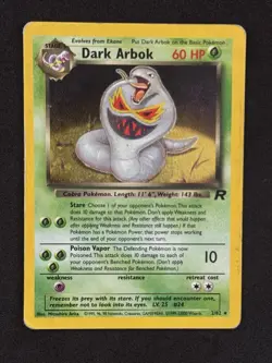 Pokemon TCG WOTC Team Rocket Dark Arbok 2/82 Holo Rare DMG - Image 1