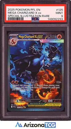 Pokemon 2025 Mega Charizard X ex 125/094 SIR Phantasmal Flames PSA 9 - Image 1